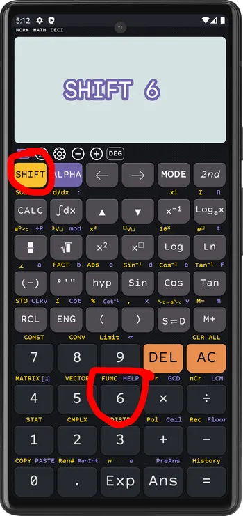 pressing `SHIFT` `6`