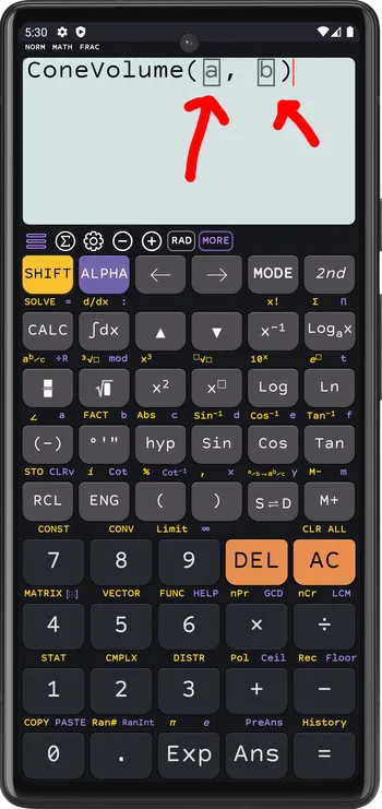 Fill out the function parameters