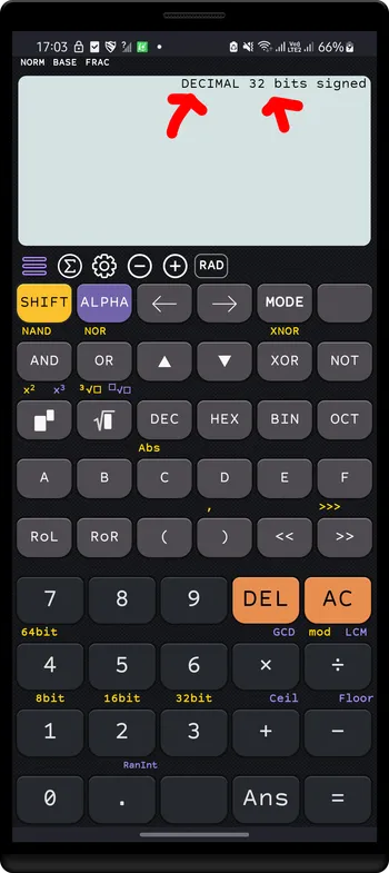 Base Number Calculation | CalcES Scientific Calculator Manual