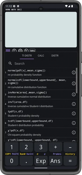 Distribution menu