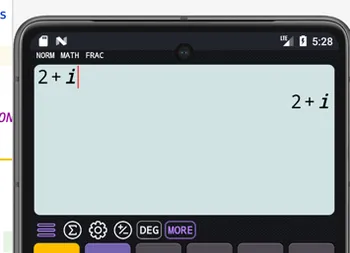 Enter `2+i`
