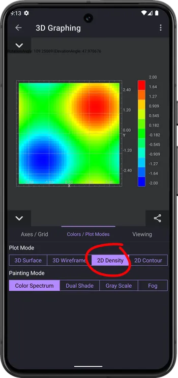 2D Density of sin(x)+sin(y)