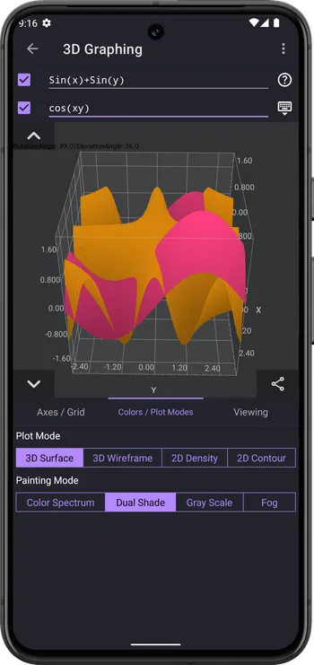 Dual Shade of sin(x)+sin(y) and cos(xy)