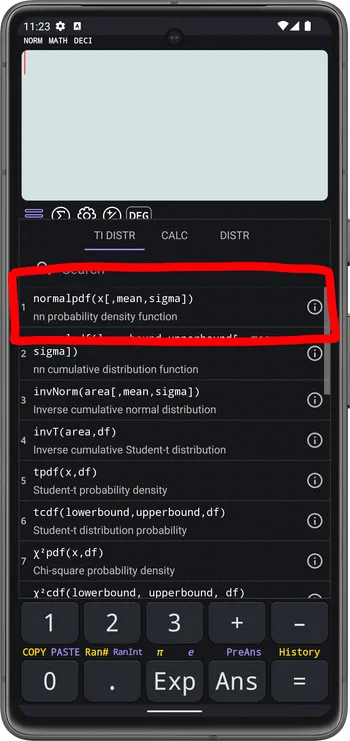 Distribution menu