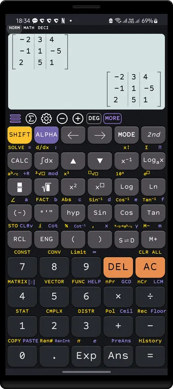 Matrix: det, rank, trace, inverse