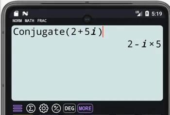 Conjugate(2+5i) = 2 - 5i