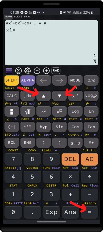 Use arrow keys 🔼️ 🔽️ or `=` to toggle through the solutions