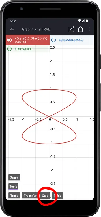 Press `Calc` button to open `Calc` panel