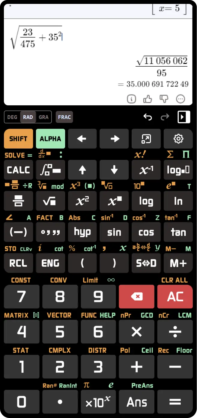 MathDA Online Scientific Calculator