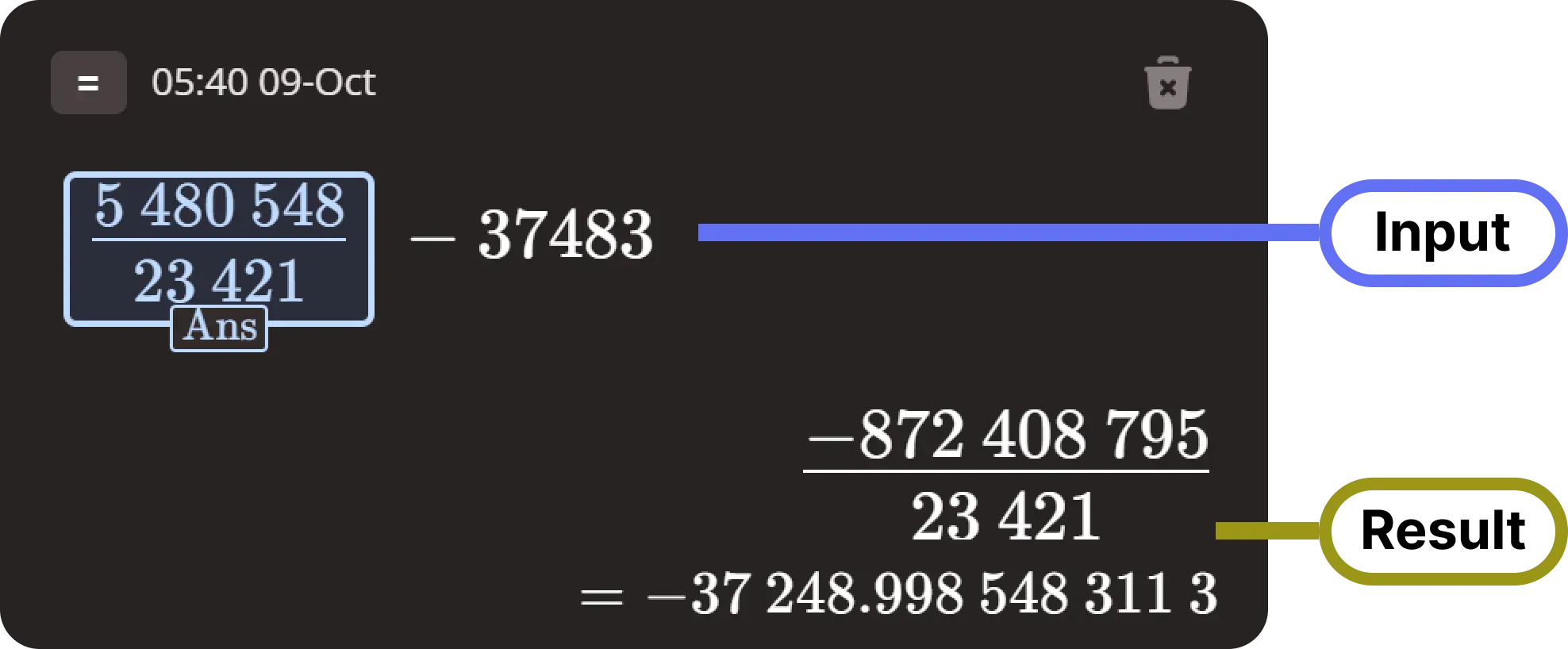 MathDA Online Scientific Calculator