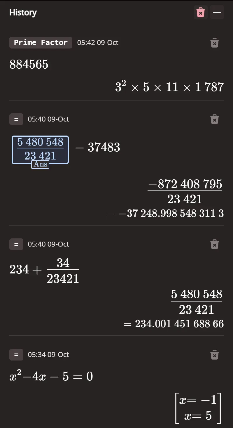 MathDA Online Scientific Calculator